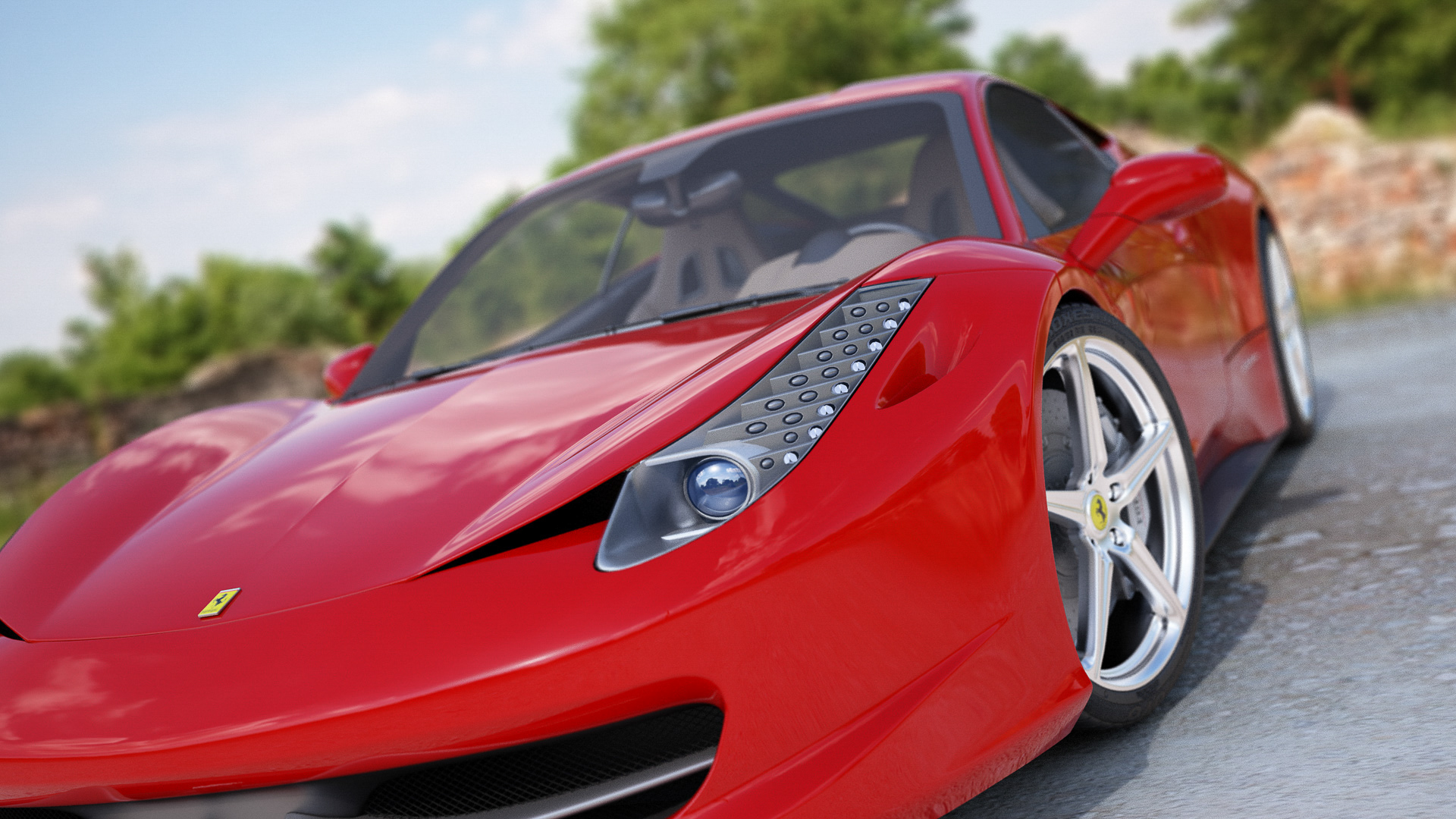 458 Ferrari Red Car ARC CGI